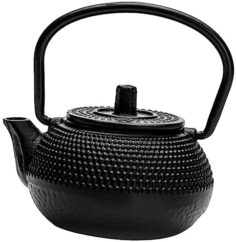 HEMOTON Mini Cast Iron Tea Kettle Decorative Miniature Teapot Black Desktop Tea Pet Household Scene Layout Ornament