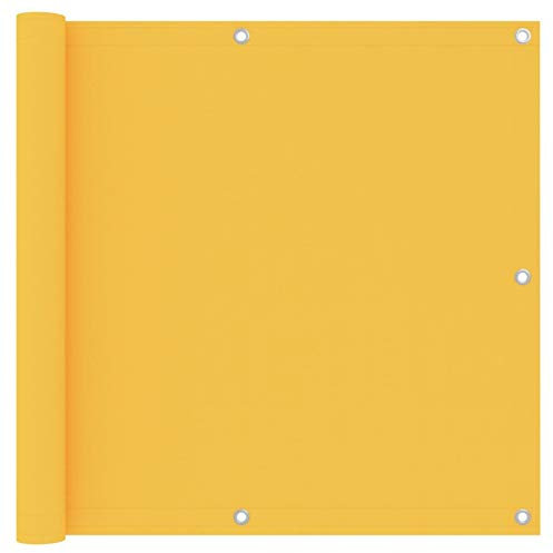 JUNZAI Balkon-Sichtschutz, Balkonsichtschutz, Windschutz Balkon, Windschutz Terrasse, Balkonverkleidung, Sichtschutz Garten, Gelb 90x500 cm Oxford-Gewebe