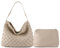 JINMANXUE Frauen Boston Tasche Gewebte Vegane Leder Handtaschen Weibliche Satchel Messenger Bag Mode Schulter Crossbody Tasche Casual Hobo, B-apricot