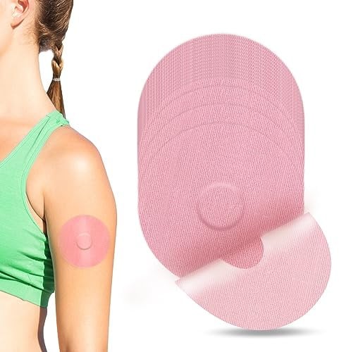 YOUSHARES Freestyle Libre 3 Sensor Stickers - 20 Packs Freestyle Libre 3 Sensor Covers Waterproof Adhesive Patches, CGM Patches Without Glue (Pink)