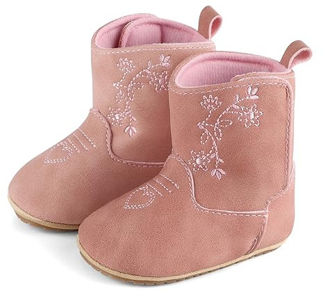 LACOFIA Stivaletti Invernali Neonata Antiscivolo Stivali Primi Passi da Neve per Bambina Rosa 12-18 Mesi