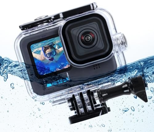 micros2u Waterproof Case for GoPro HERO 13,12,11,10,9 Black. 60m/196ft Underwater Housing Shell Box with Anti-Fog Pads Diving Swimming Accessory for Go Pro