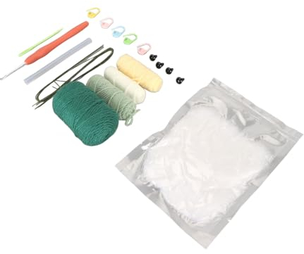Jauarta Eulen-Häkeltier-Set Anfänger mit Garn-Häkelnadel-Füllung, DIY-Starter-Set Zum Häkeln von Tieren