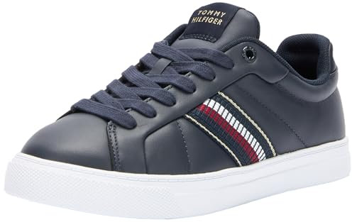 Tommy Hilfiger Damen Runner Sneaker aus Leder, Blau (Space Blue), 40