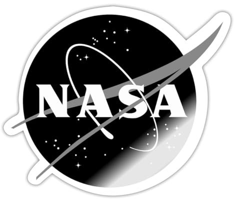 Spreadshirt NASA Classic Logo Schwarz Weiß Sticker, max. 10 x 10 cm, 10 x 10 cm, Weiß glänzend