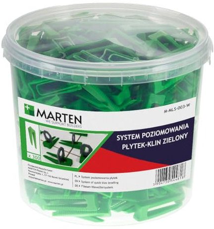 MARTEN Fliesen Ersatzclips für Nivelliersystem Keile Fliesendicke 7-15 mm Fliesen Verlegehilfe Fugenbreite 1mm 1,5 mm 2mm 3mm Zange (Fliesenkeile, 300 Fliesenkeile)