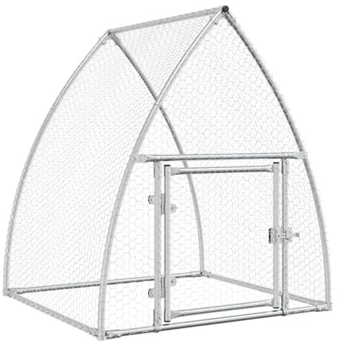 Tidyard Hühnerkäfig, Hühnerstall, Geflügelstall, Wachtelstall, Hühnergehege, Silbern 100x105x120 cm Verzinkter Stahl