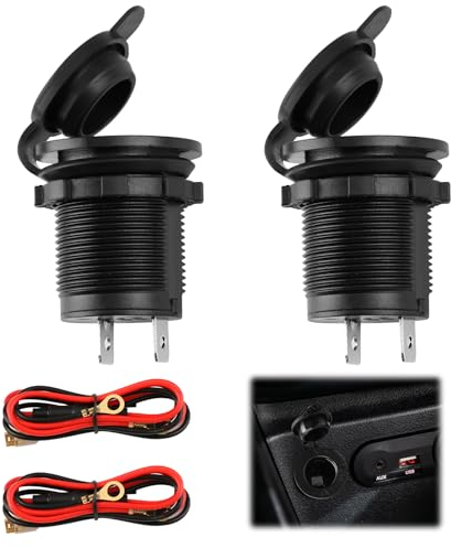 2 Piezas Zócalo del Encendedor de Cigarrillos, Toma De Encendedor, Adaptadores para Toma Mechero Cigarrillos de Coche, 12V/24V Cable de 0,6 m, Impermeables Resistentes al Polvo, para Barcos Autos