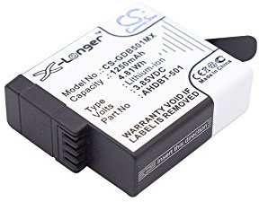 TECHTEK Batteria 1250mAh compatibile con [GoPro] per 601-10197-00, per AABAT-001, per AABAT-001-AS, per ASST1, per HD8.01, per Hero 2018, per Hero 5, per 5 Black, per 6, per 6 Blac FBA