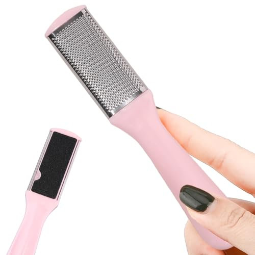 Foot File Callus Remover Double-Sided Foot File Pedicure Rasp Foot File Foot Rasp for Hand Feet Care Removing Dead Skin Tools Effective Removal Dead Skin Callus Cracked Skin(Pink