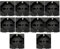 Voltix Lot de 10 prises Schuko 2P+T 16A, compatible avec Bticino Living Light et Living International, couleur noire, haute qualité (10 prises Schuko)