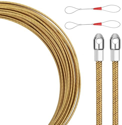 Professional spring wire feeder with round head electric spring wire threader for safe cable routing device