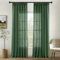 MIULEE Gardinen Vorhänge mit Kräuselband Schlaufenschal Voile Vorhang Modern Leinenoptik Halbtransparent für Wohnzimmer Schlafzimmer Schiebevorhang 2er Set Stores Dunkelgrün 225x140 cm
