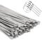 Viuxule Metal Cable Ties 100 Pack, Zip Ties Stainless Steel, 4.6x200mm Heavy Duty 220 lbs, Multi Self Locking Wrap Tie, Binding Cable for Machinery, Exhaust Wrap, Pipes, Farms, Cables, Poultry Fence
