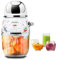 Plodon Mini robot de cuisine pour bébé mignon et petit robot de purée, hachoir à purée, bol en verre de 300 ml, bol en verre avec 8 lames électrique (blanc)