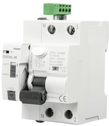 DEWIN Interruttore Magnetotermico Differenziale WiFi 63A 30mA 2P AC220V Salvavita MCB/RCCB,Il reset e la disconnessione possono essere controllati dall'applicazione.Oppure reimpostare manualmente.