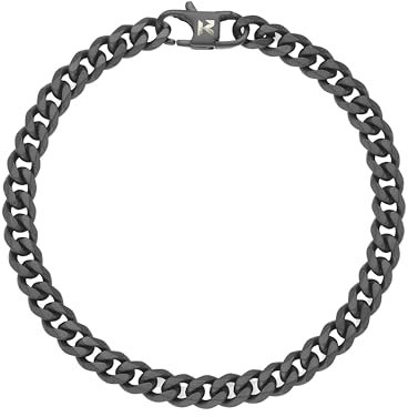 kohlenstoff 12 Cuban Chain Armband Schwarz 6mm für Damen und Herren mit hochwertiger DLC Beschichtung aus Edelstahl (19)