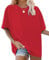 florynova Womens Tops Summer Oversized Tshirt Crewneck Short Sleeve Casual Blouse（Red，3XL