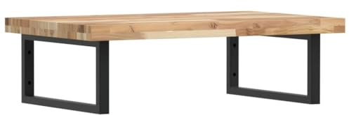 vidaXL Waschbeckenregal Wandmontage Stahl und Akazienholz