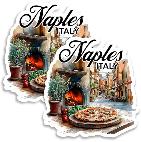 Naples Napoli Italy Magnet 4 inch 2 Pack Vinyl for Souvenir Gift Refrigerator Fridge Dishwasher ID44999