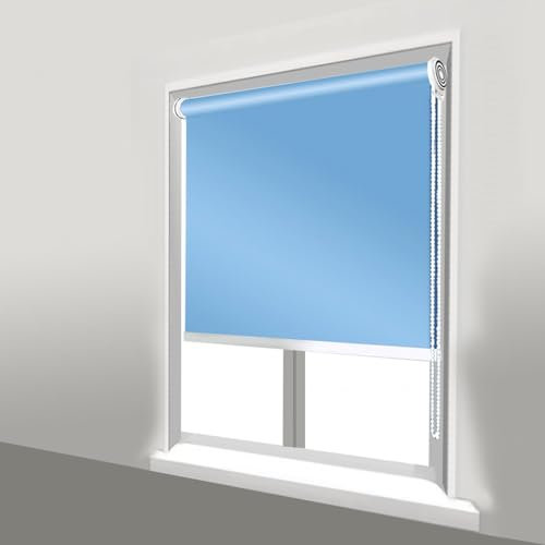 Premium Verdunkelungsrollo in Hellblau, thermische Eigenschaften, 150 x 195 cm