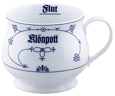 Buddel-Bini Klönpott bauchig Indisch Blau Kaffeebecher Ebbe und Flut