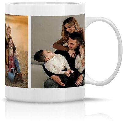 Triple Photo Personalised mug Ceramic cup – Custom mug Gift – Customised mugs Printed Microwave/Dishwasher Safe Branded Mugs for Office or Gifting Coffee Cup - Add Photo Name or Company Logo