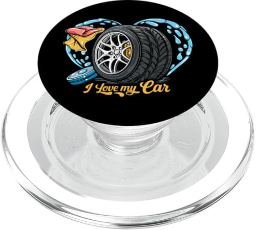 I Love My Car Wash Detailing Tire Graphic PopSockets PopGrip für MagSafe