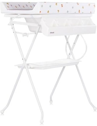 Chipolino Babywanne Wickeltisch 2 in 1 Aqua Zubehörfach klappbar Ständer Stopfen bunt