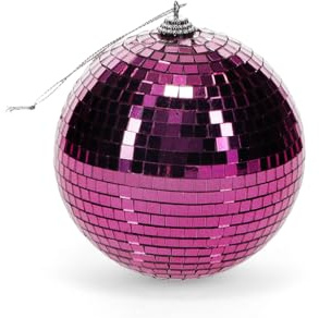 Hanging disco ball (10cm) - Pink
