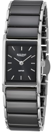 REGENT Damenuhr Edelstahl/Keramik Schwarz F-1583