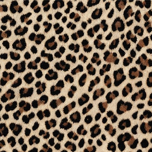 LZH-LP Self Adhesive Wallpaper Beige Leopard Print Peel and Stick Contact Paper, 44x300CM Realistic Leopard Texture Removable Wallpaper Vinyl Film Wrap for Wall Cabinets Décor