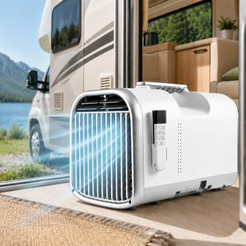 adeproptitysed Condizionatori Portatili 5100 BTU per Camping e Camper Home | Con tubo di scarico, raffrescatore d'aria e deumidificatore 4 in 1, timer di 12 ore