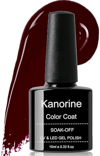 KANORINE Gel Polish Soak-Off UV/LED Red Colour Gel Nail Polish red Color Coat Gel Nail Varnish Nail Art TYPE 10ml