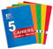OXFORD Classique Lot de 5 Cahiers Agrafés Grands Formats 24 x 32cm 140 Pages Grands Carreaux Seyès Couleurs Assorties