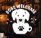 Dogs Welcome Waterproof Self Adhesive Sticker Sign Window for Coffee Shops, Pubs, Restaurants, Cafe Friendly Dog Business Signage (White Outside Glass)