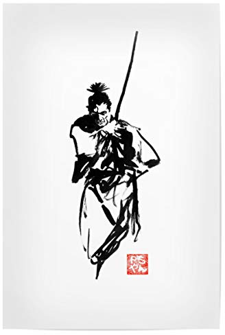 artboxONE Poster 30x20 cm Menschen Toshiro mifune hochwertiger Design Kunstdruck - Bild Toshiro mifune Japan Katana