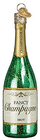 Old World Christmas Champagne Bottle Glass Ornament FREE BOX 32440 New