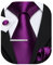 Barry.Wang Ensemble cravate en satin pour homme - Couleur unie - Cravate et mouchoir de poche - Pince à cravate de mariage, Violet A, taille unique