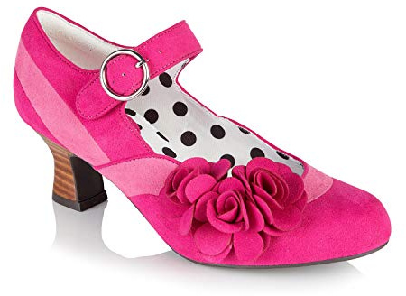 Ruby Shoo Mabel Chaussures à talon moyen imitation crocodile Rouge - Rose - rose, 37 EU