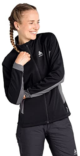 Odlo Damen Langlauf Jacke BRENSHOLMEN, black - new odlo graphite grey, XL