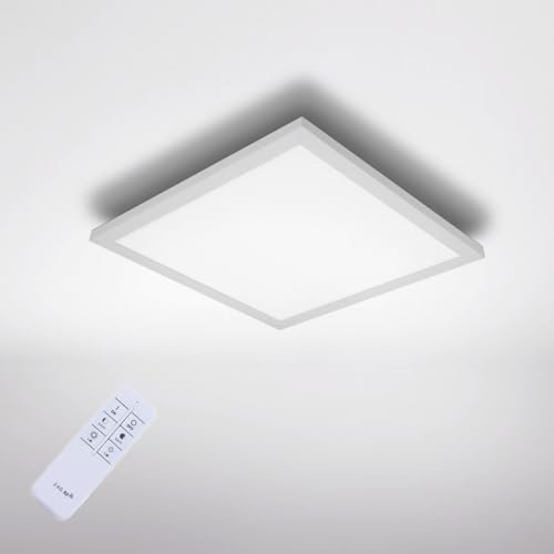IMPTS LED Panel Deckenleuchte Dimmbar 40x40cm LED Panel mit Fernbedienung Warmweiß Naturweiß Kaltweiß 24W 3000K-6500K LED Lampe für Büro Schlafzimmer Esszimmer Flur Hotel