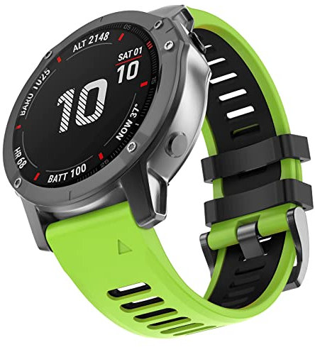 MYSNBKN Armband für Garmin Fenix 6X /Fenix 6X Pro/Fenix 5X /Fenix 5X Plus/Fenix 7X/Fenix 8 51mm/Fenix 3 /Fenix 3 HR, 26mm Breite Silikon Estrazarmband Quick-Fit Uhrenarmband für Garmin