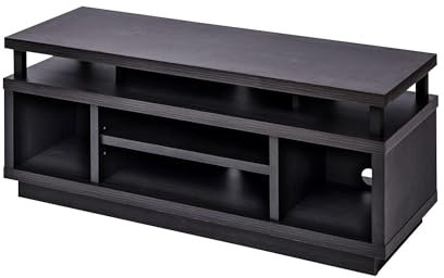 Iris Ohyama, Porta TV/Mobile TV/TV Porta TV in legno/Porta TV con 5 ripiani aperti/TV fino a 43, Legno massello, fori passacavi, Ufficio, Soggiorno - TV Cabinet Middle OTS-100M - Quercia nera