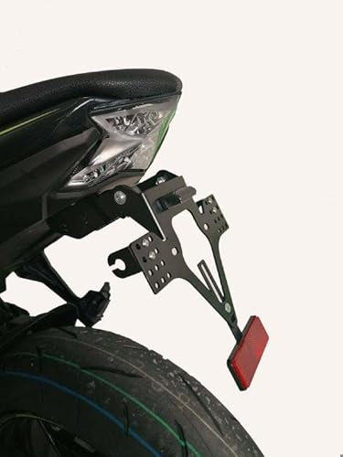 Kennzeichenhalter GroFaTec EVO Set für Kawasaki z650 Ninja 650 17-25 Kennzeichenträger Nummernschild kurzes Heck Heckumbau Porta Targa Z650 kawa