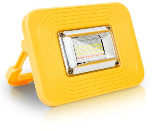 Ikodm 20W LED Baustrahler Akku,Campinglampe Tragbar, 2000LM LED Arbeitsleuchte Flutlicht Arbeitsbeleuchtung USB für Garage Camping Angeln Notfall Baustellen,3 Lichtmodi, Wasserdicht IP65