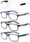 DONGDI Blue Light Blocking Reading Glasses 4 Pack Computer Readers for Women Men,Anti Glare UV Ray Filter Eyeglasses (4-pack mix, 0.75, diopters)