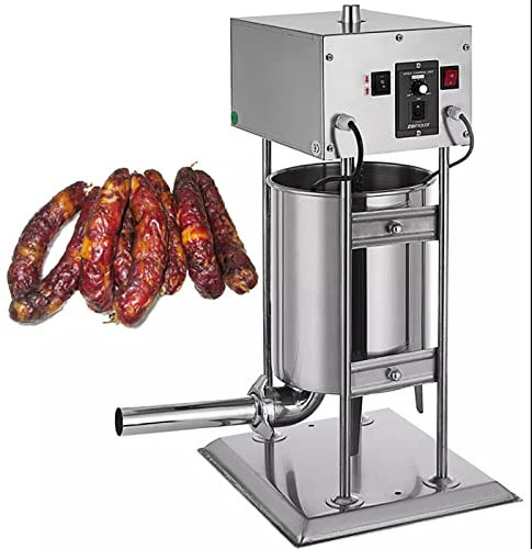 Electric Sausage Stuffer, 12L/28Lbs CapacityAdjustable Speed Stainless Steel Sausage Maker, Vertical Meat Stuffer with 4 Sausage Tubes, for Home Kitchen & Commercial