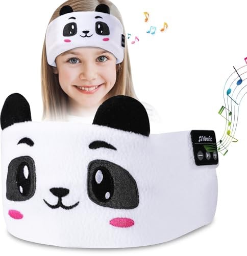 Bluetooth Schlafmaske für Jungen Mädchen, CestMall Schlaf-Augenmaske mit kabellosem Kopfhörer Blackout Schlaf-Kopfhörer Stirnband Musik Schlaf-Stirnband Geburtstag X-mas Geschenk für Kinder (Black)