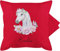 Kissenbezug - Pferde - Pferdekopf Motiv mit Name personalisiert I Pferdemotiv I Pferd Name - 50 x 50 cm - Rot - personalisierte Geschenke mädchen pferdekissen Reiter pferdemädchen kuschelkissen